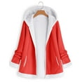 thumbnail image 2 of Siilsaa Winter Coats for Women Plus Size Twill Zip Up Shacket Red,4XL, 2 of 4