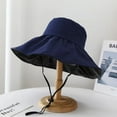 thumbnail image 1 of LinYooLi Women's Bucket Hat Summer Solid Color Cap Japanese Simple Foldable Casual Bucket Hat Vinyl Sunscreen and Sunscreen Bucket Hat, 1 of 6