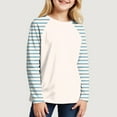 thumbnail image 2 of Linfrsh Toddler Long Sleeve Shirt Girls Shirts Casual Long Sleeve Crewneck Loose Striped Sweatshirts Pullover Tops Light Blue,3-4 Years, 2 of 5