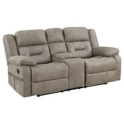 Steve Silver Abilene Transitional Upholstered Recliner Loveseat with Console, Tan