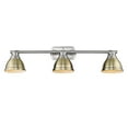 thumbnail image 3 of Duncan 3 Light Bath Vanity in Pewter with Aged Brass, 3 of 3