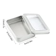 thumbnail image 2 of OCCOA Rectangular Tin Storage Box with Clear Window Lid 3.46x2.36x0.71in, Portable Metal Organizer for Jewelry Press-On Nails, Multi-Purpose Storage Case, B, 2 of 5