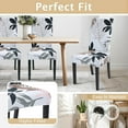 thumbnail image 6 of Dining Room Chair Covers Slipcovers Set of 6, Spandex Super Fit Stretch Removable Washable Kitchen Parsons Chair Covers Protector for Dining Room,Hotel,Ceremony(Flower Pattern11), 6 of 6