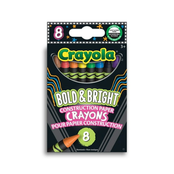 Crayola - Bold & Bright Construction Paper Crayons, 8 Count