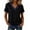 Navy, variant on Womens Contrast Trim Shirts V Neck Short Sleeve Layered Curved Hem Relaxed Fit Daily Summer Tops Trendy White XXL