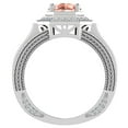 thumbnail image 3 of Large Morganite Engagement Ring 18K White Gold Halo Rings for women 7.30 mm 6.35 carat (G,VS1), 3 of 5