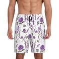 thumbnail image 1 of Balery Lavender Flowers Pantalones cortos de pijama de punto de algodón para hombre con cinturilla y bolsillos-Medium, 1 of 6
