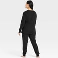 thumbnail image 2 of Women's 1X Skeleton Pattern 2-Piece Pajamas, Black, 2 of 5