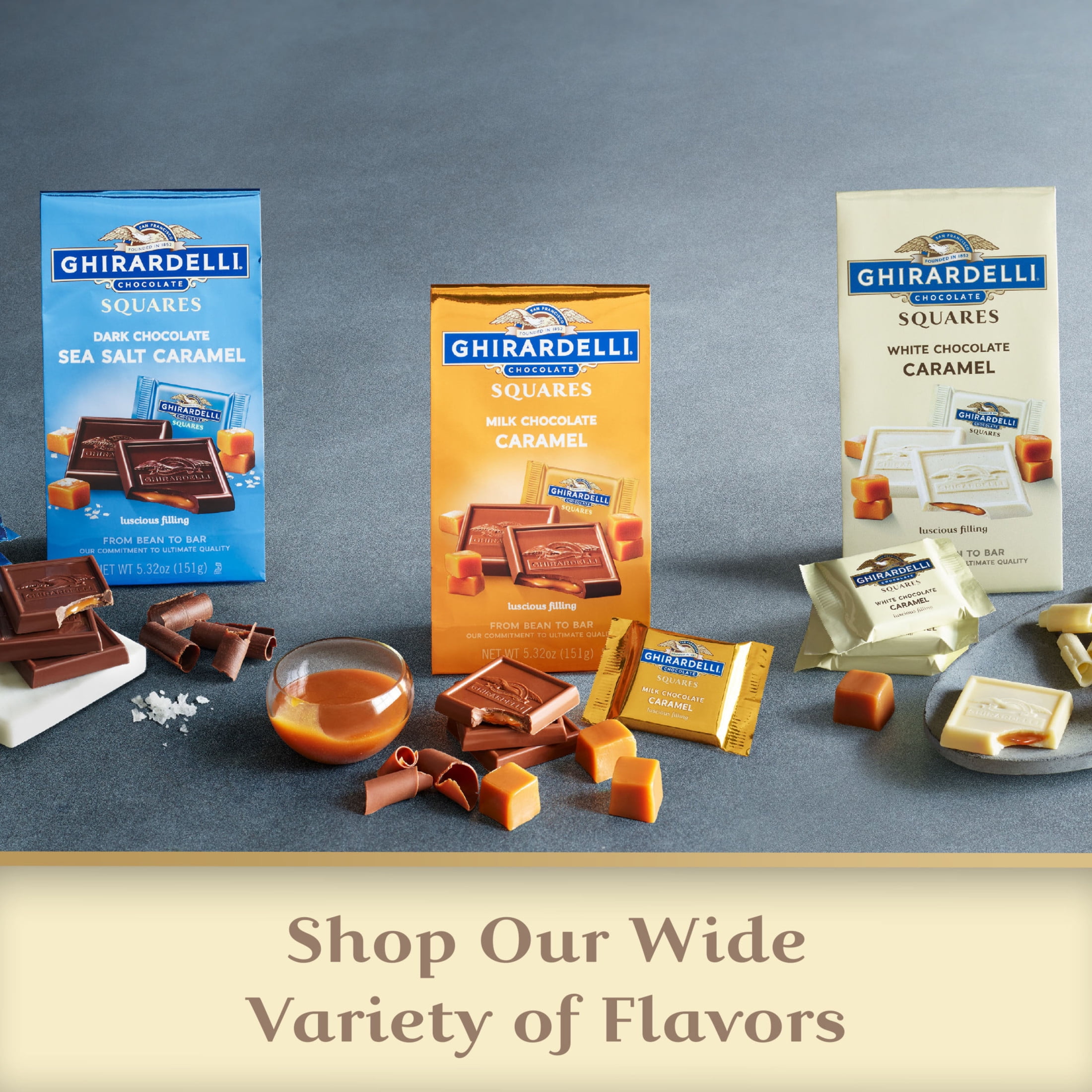 (10 pack) GHIRARDELLI White Chocolate SQUARES with Caramel Filling, 8.9 oz Bag