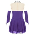 thumbnail image 4 of TTAO Kids Girls Sparkly Roller Figure Ice Skating Dress Mesh Splice Ballet Leotard Dress with Gloves Purple 16, 4 of 5