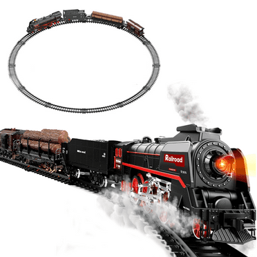 Richgv Electric Train Toys for Kids, Christmas Tree Toy Train with Smoke Sound Light, Model Train Toy for Boys Girls 3-8 Year