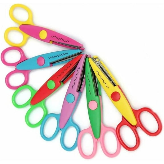 Happon 6 Pack Colorful 5" Craft Scissor Set with Decorative Edge in Different Patterns Decorative Scissors for DIY, Scrapbooking ( Random Style )