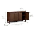 thumbnail image 3 of Teamson Home Hatteras Modern 4-Door Sideboard with Natural Rattan Doors & Adjustable Shelf, Solid Wood Frame, 3 of 15