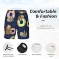 thumbnail image 6 of Picia Sloth with Donuts pattern Mens Swim Trunks with Compression Liner Stretch Beach Shorts Quick Dry with Zipper Pockets No-Chafing Board Shorts-XX-Large, 6 of 9
