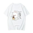 thumbnail image 3 of Rabbit Bunny Cartoon Printing T-shirt Short Sleeve Casual Summer Spring Tee-shirt Comfortable High Quality Soft Tshirts Cute Tee, 3 of 5