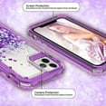 thumbnail image 4 of Noir Case for iPhone 12 Pro Max Case, Hard Clear Glitter Liquid Waterfall Heavy Duty Girls Women Design for Apple iPhone 12 Pro Max Case - Purple, 4 of 7