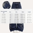 thumbnail image 3 of Kids Girls Wide Leg Jeans Elastic Waist Soft Denim Loose Fit Cherry Embroidered Pants for School Party Daily Wear Cute Trousers, 5T-15Y, 3 of 7