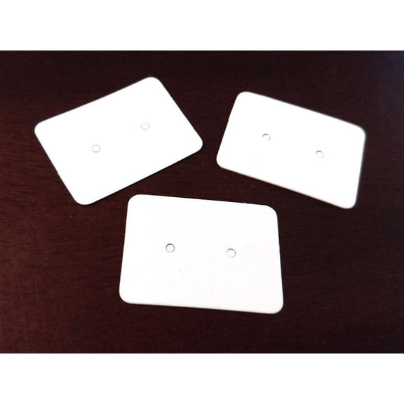 50 pcs. White Cardboard Paper Jewelry Earrings Earring Rectangle Display Cards Tags Labels - 2 Holes- 35mm x 25mm (1.38" x 1")