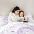 thumbnail image 4 of jejeloiu Personalized Gifts Bowtie Twin Bedding Sets 7-Piece,Letter S Bedding Comforter Set,Purple White Bow Bowknot Sheet Sets,Lightweight Room Decoration Reversible, 4 of 8