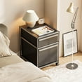 thumbnail image 3 of Cottinch 2 Drawers Accent Cabinet Metal Storage Cabinets with 4 Wheels,Rolling Cabinet Organizer for Home Office,Black, 3 of 8