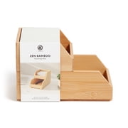 U Brands Zen Stacking Bins, Set of 2, 4.5 x 7.7 x 5, Bamboo, Made of Natural Materials
