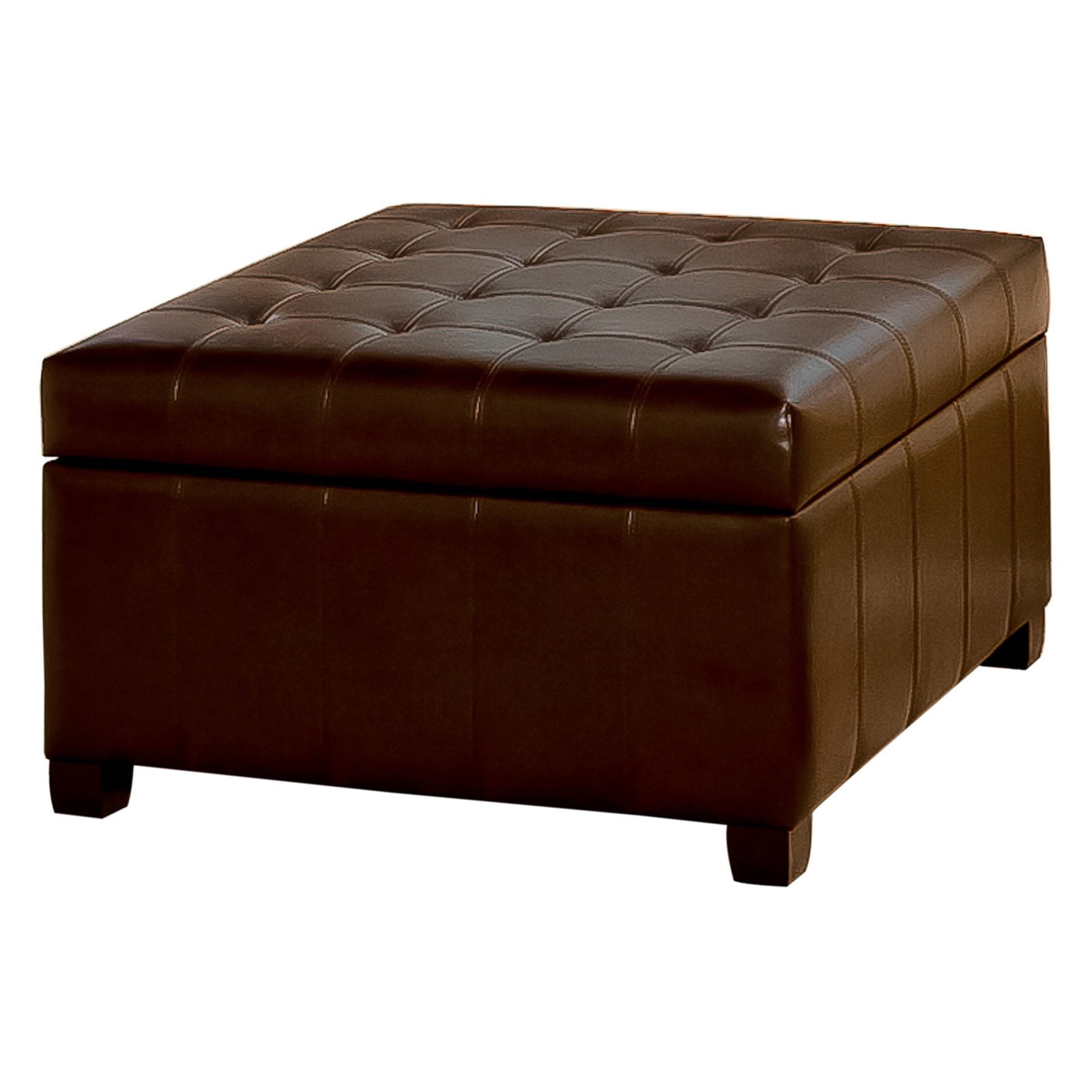 Fiona Tufted Leather Storage Ottoman
