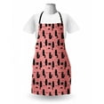 thumbnail image 3 of Cat Apron, Continuous Kitten Silhouette Meow Typography Paw Fish Delicious Time, Unisex Kitchen Bib with Adjustable Neck for Cooking Gardening, Adult Size, Pastel Pink and Charcoal Grey, by Ambesonne, 3 of 4