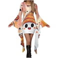 thumbnail image 1 of Fewfanhot Robes Maxi d'Halloween pour Femmes 2025 Robe Décontractée à Col Rond avec Imprimés Effrayants et Style Asymétrique Robe à Enfiler Patchwork, 1 of 3