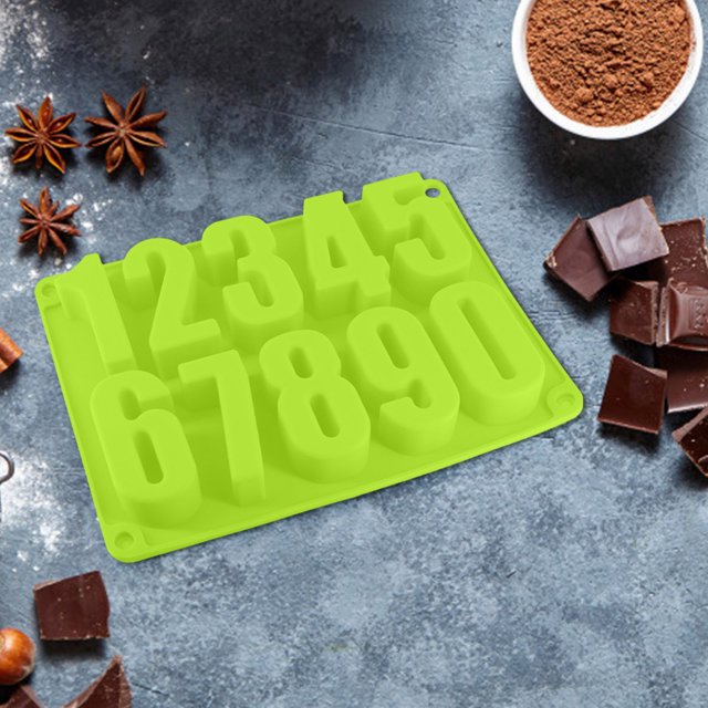 Molde de silicona para fondant, decoración de tartas, número DIY, herramienta de molde de Chocolate Wmkox8yii fhajkh3040