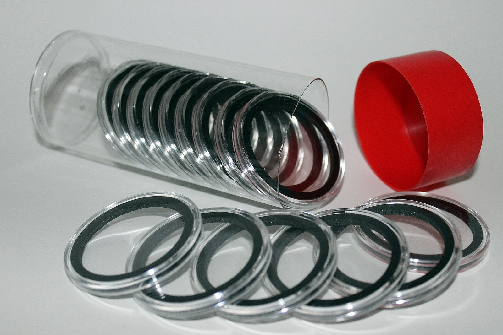 15 Air-tite 33mm Black Ring Coin Holder Capsules for 1oz Australian Platinum