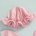 thumbnail image 4 of Infant Baby Swimsuit One-Piece Bathing Suit Toddler Kids Long Sleeve RuffleButts Rash Guard with Hat Set Zipper Beach Wear, 4 of 5