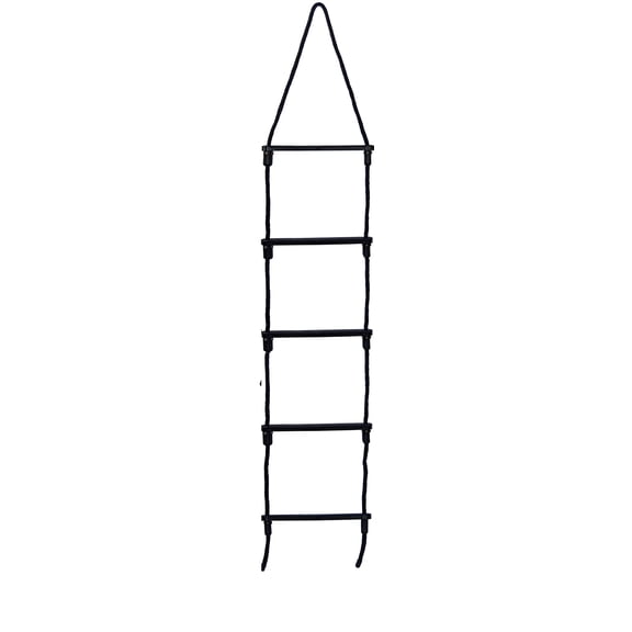 E-Z-TY 5 Step Reusable Rope Ladder Black Rope
