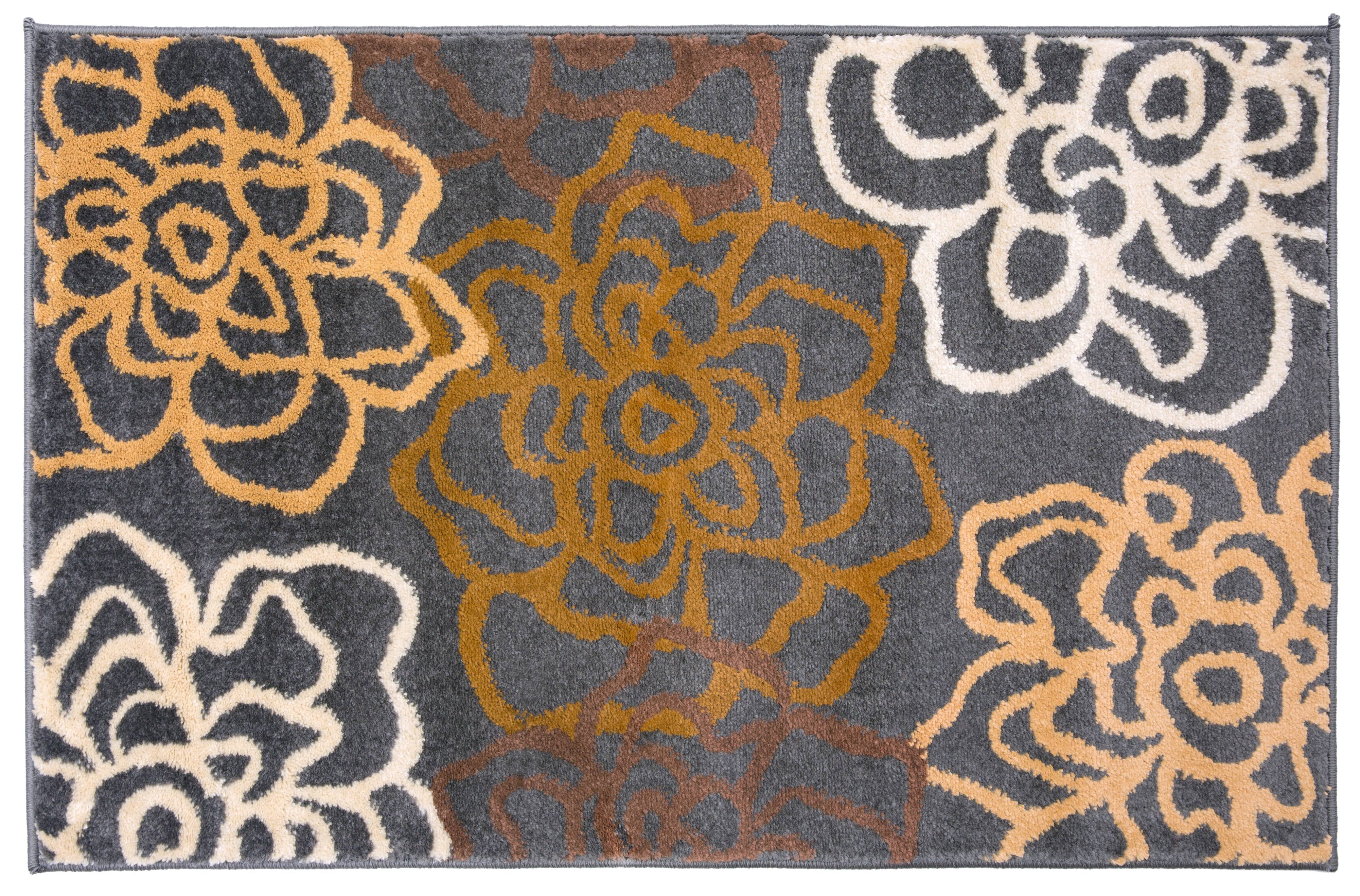 Rugshop Contemporary Modern Floral Flowers Area Rug 2 x 3 Cream World Rug Gallery