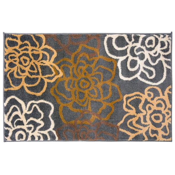 World Rug Gallery Contemporary Modern Floral Flowers Brown 2' x 3