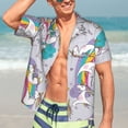 thumbnail image 7 of Kll Men'S Hawaiian Shirt Short Sleeve Button Down Beach Shirts-Unicorn Doingyoga, 7 of 7