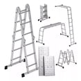 thumbnail image 1 of Escalera 12 Peldaños Andamio Multiposiciones Plegable 3.35m Color Plateado, 1 of 5