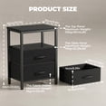 thumbnail image 2 of Alvantor Bedside Table Charging Station Nightstand with Fabric Drawers, End Side Table for Bedroom Living Room, 2 of 7