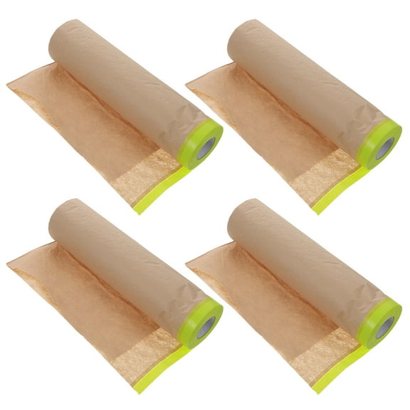 Lixi 4 Rolls of Masking Paper Film Paint Masking Paper Automotive Painting Masking Film Furniture Paper