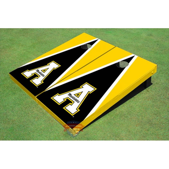 Appalachian State University "A" Black And Yellow Matching Triangle Cornhole Boards