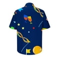 thumbnail image 5 of Lilgiuy Mens Mardi Gras Hawaiian Shirt Summer Candy Color Carnival Print Short Sleeve Lapel Collar Button Down Shirt Tropical Hawaiian Beach Shirt(Navy,XL), 5 of 5