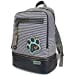thumbnail image 3 of Chala Deluxe Striped Backpack Style Purse with detachable Key Fob Charm, Improved ZIPPER Compartment (Black Stripe_ Paw), 3 of 10