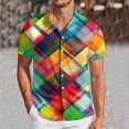 thumbnail image 2 of PMUYBHF Chemise à Manches Courtes Imprimée 3D Mode Sequins Mardi pour Hommes 9669 m, 2 of 5