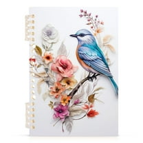 Bird on Beautiful Floral Branch Spiral Journal Notebook College Ruled Notebook 8.3" x 5.7" A5 Lined Thick Paper Page