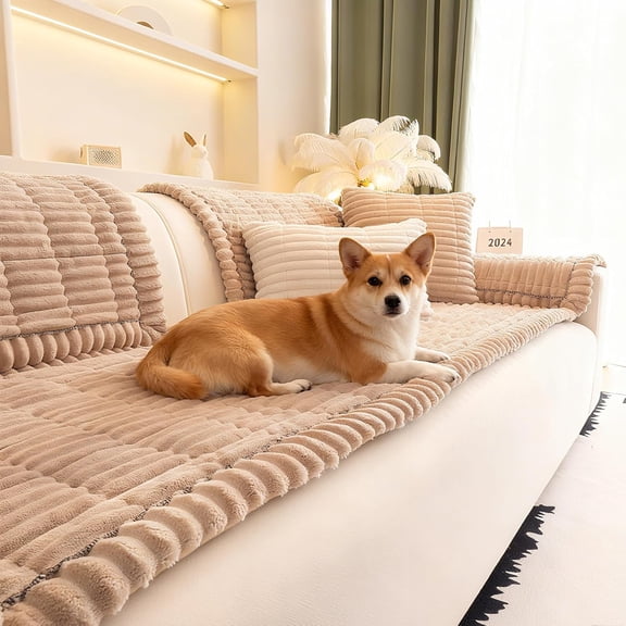 Paw Lounge Plush Pet Couch Cover - Non-Slip Washable Sofa Protector Blanket for Dogs & Cats – Scratch-Resistant & Comfortable Quilted Corduroy