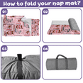 thumbnail image 5 of Gresahom Personalized Preschool Nap Mat for Toddler, Kids Sleeping Bag with Pillow and Blanket, Multicolor Horse Sleeping Mat for Daycare Girls and Boys, Easy Carry and Storage, 5 of 9