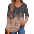 thumbnail image 3 of Fantaslook Womens Tops Dressy Casual Pleated Blouses V Neck Long Sleeve Shirts Fall Tunic Tops, 3 of 8