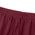 thumbnail image 6 of Qiopertar Women's Casual 3/4 Length Drawstring Pants Summer Relaxed Solid Color Elastic Waist Pull-On Pants with Pockets and Slit Hem, Wine XL, 6 of 6