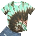 thumbnail image 6 of ALLLIST Womens Tops Clearance Under $10 Crew Neck Short Sleeve Green Tie Dye Casual Printed T-Shirts Ladies Tops and Blouses, 6 of 6