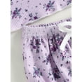 thumbnail image 4 of Conjuntos de verano para bebé niña, top de canalé sin mangas con volantes y pantalón corto de cintura alta con flores, 4 of 4
