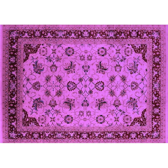 Ahgly Company Indoor Rectangle Oriental Purple Industrial Area Rugs, 8' x 10'